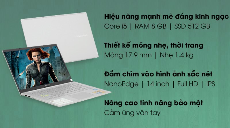 Laptop Asus VivoBook A415EA i5 1135G7/8GB/512GB/Win10 (EB354T)