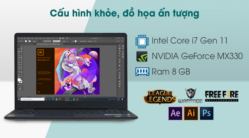 Laptop Dell Inspiron 3501 i7 1165G7/8GB/512GB/2GB MX330/Win10 (70234075)