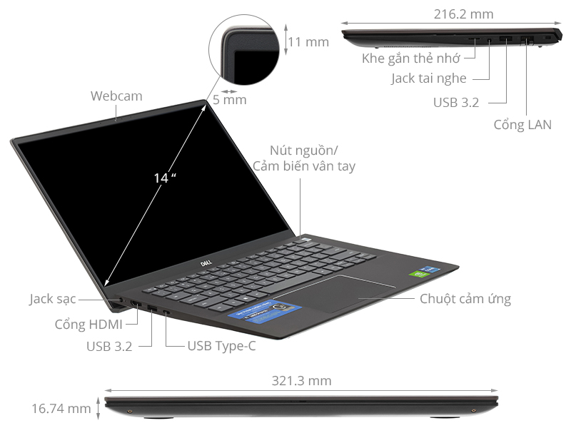 Dell Vostro 5402 i7 1165G7/16GB/512GB/2GB MX330/Win10 (70231338)