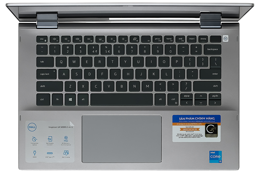 Laptop Dell Inspiron 5406 i5 1135G7/8GB/512GB/Touch/Win10 (70232602) Màu Xám