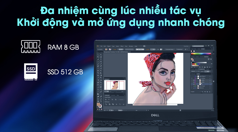 Laptop Dell G5 15 5500 i7 10750H/16GB/512GB/144Hz/6GB RTX2060/Win10 (70228123)