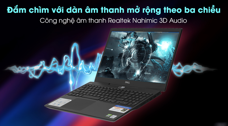 Laptop Dell được trang bị công nghệ âm thanh Realtek Nahimic 3D Audio