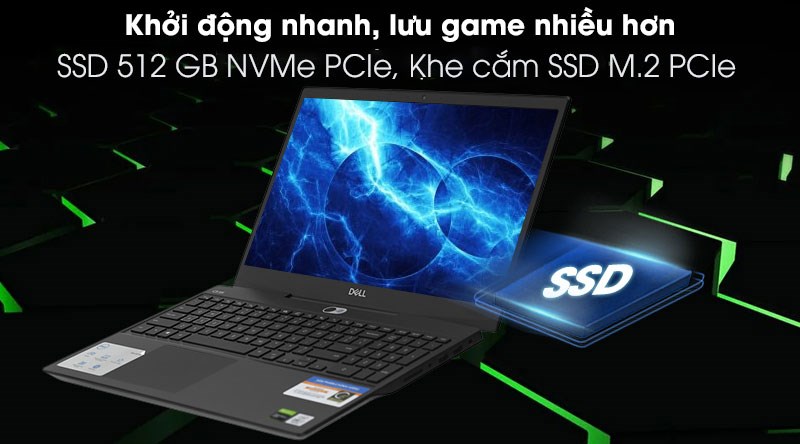 Laptop Dell Gaming G5 15 5500 i7 10750H/8GB/512GB/120Hz/6GB GTX1660Ti/Win10 (70225485)