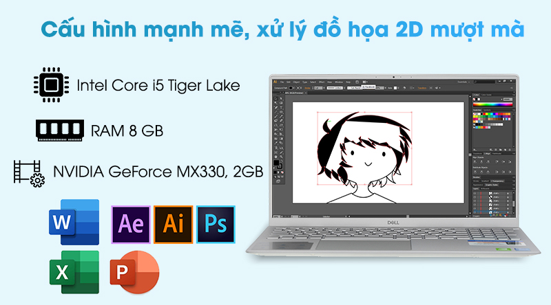 Laptop Dell Inspiron 5502 i5 1135G7/8GB/512GB/2GB MX330/Win10 (N5I5310W)