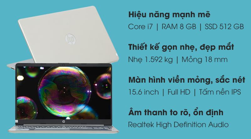 Laptop HP 15s fq2045TU i7 1165G7/8GB/512GB/Win10 (31D93PA)