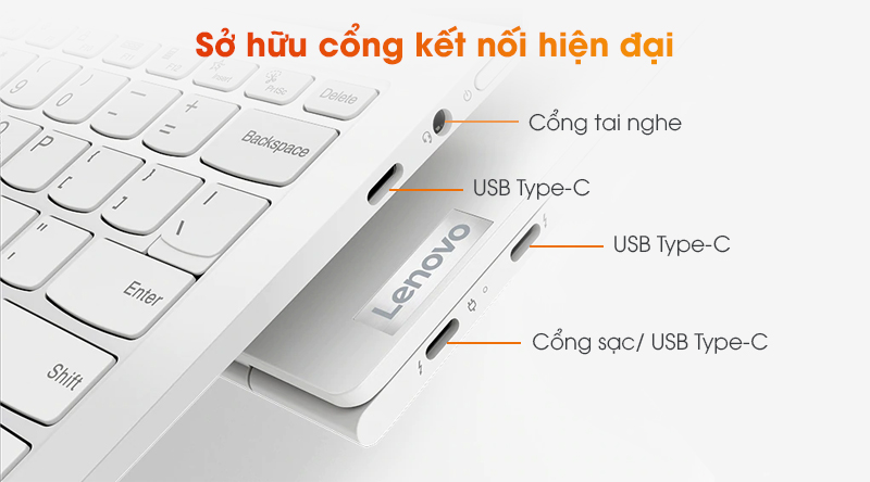 Lenovo YOGA Slim 7i Carbon hỗ trợ 2 cổng Thunderbolt 4 USB-C, cổng USB-C,