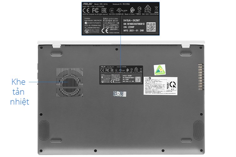 Laptop Asus VivoBook X415JA i3 1005G1/4GB/512GB/Win10 (EK258T) Màu Bạc