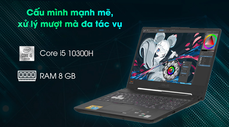 Laptop Asus TUF Gaming FX506LI i5 10300H/8GB/512GB/144Hz/4GB GTX1650Ti/Win10 (HN039T)