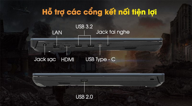 Laptop Asus TUF Gaming FX506LI i7 10870H/8GB/512GB/144Hz/4GB GTX1650Ti/Win10 (HN096T)