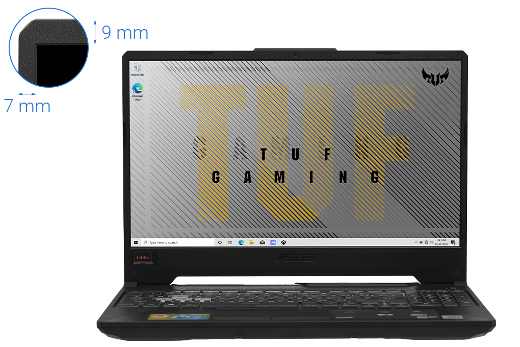 Laptop Asus TUF Gaming FX506LI i7 10870H/8GB/512GB/144Hz/4GB GTX1650Ti/Win10 (HN096T) - 3