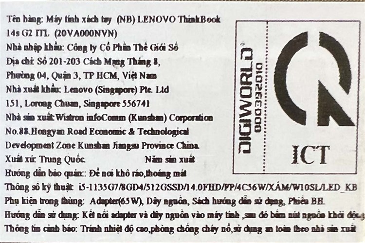 Laptop Lenovo ThinkBook 14s G2 ITL i5 1135G7/8GB/512GB/Win10 (20VA000NVN) Màu Xám