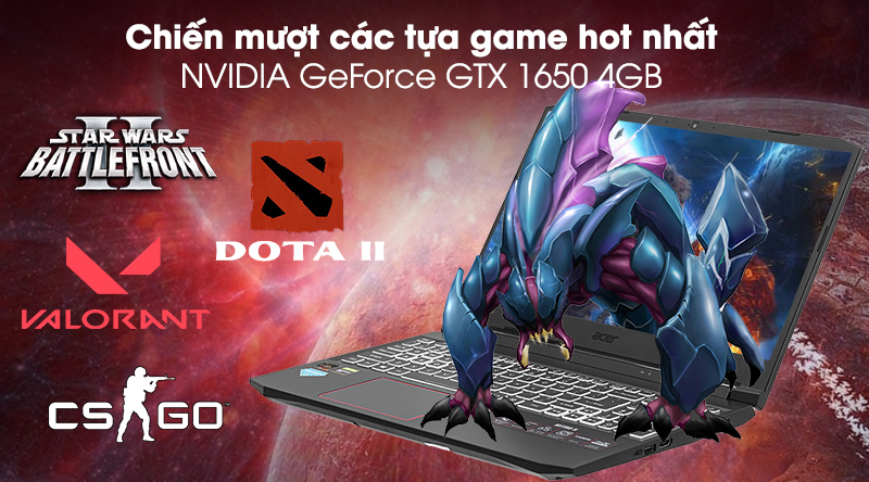 Laptop Acer Nitro 5 Gaming AN515 44 R9JM R5 4600H/8GB/512GB/4GB GTX1650/144Hz/Balo/Win10 (NH.Q9MSV.003)