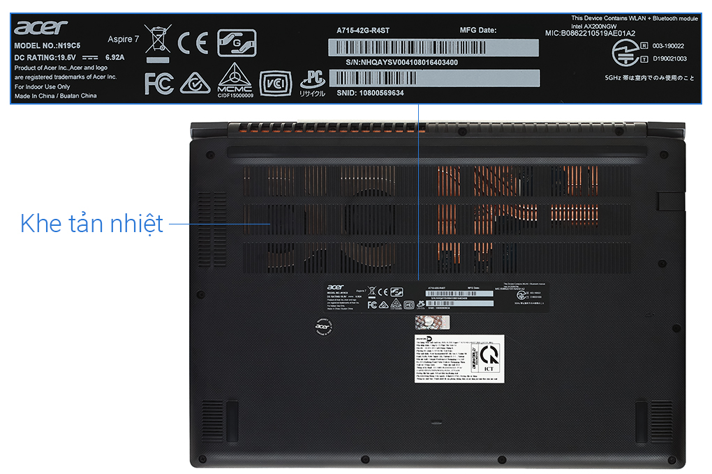 Laptop Acer Aspire 7 Gaming A715 42G R4ST R5 5500U/8GB/256GB/4GB GTX1650/Win10 (NH.QAYSV.004) Màu Đen