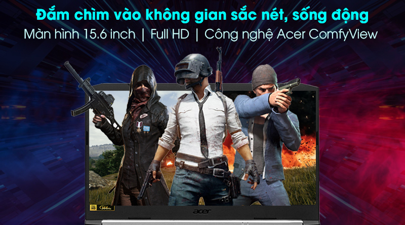 Laptop Acer Nitro 5 Gaming AN515 55 72P6 i7 10750H/8GB/512GB/4GB GTX1650/144Hz/Win10 (NH.QBNSV.004)