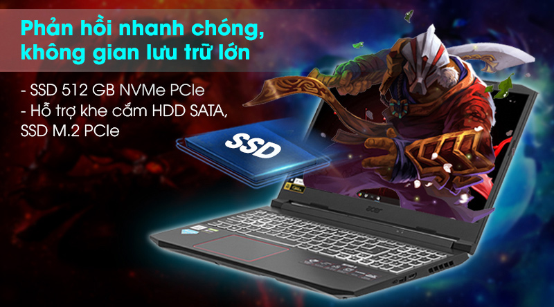 Acer Nitro 5 Gaming AN515 55 72P6 i7 10750H (NH.QBNSV.004) - SSD