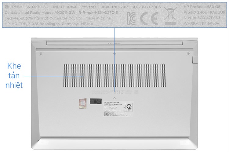 Laptop HP Probook 450 G8 i3 1115G4/4GB/256GB/15.6/Win10 (2H0U4PA) Màu Bạc