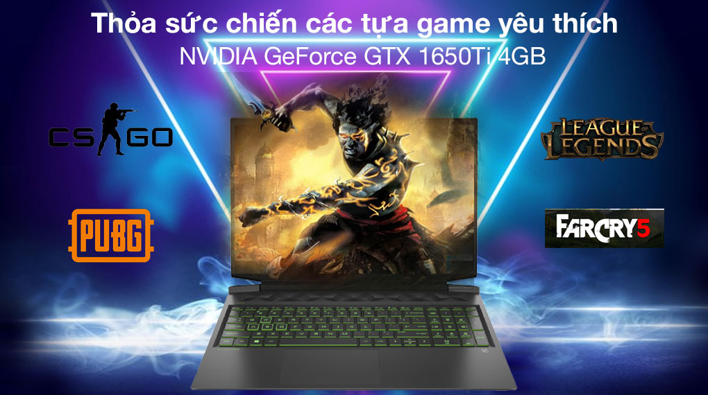 Laptop HP Pavilion Gaming 16 a0109TX i7 10870H/8GB/32GB+512GB/4GB GTX1650Ti/Win10 (31J26PA)