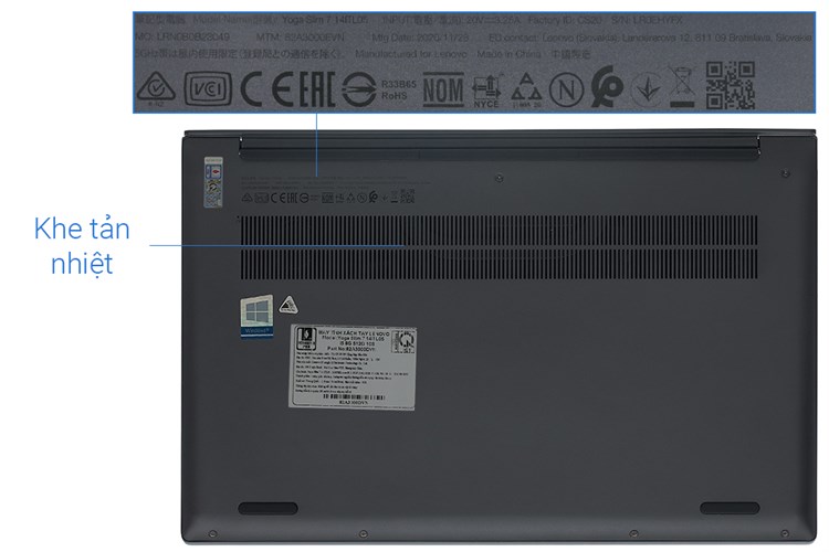 Laptop Lenovo Yoga Slim 7 14ITL05 i7 1165G7/8GB/512GB/Win10 (82A3000EVN) Màu Xám