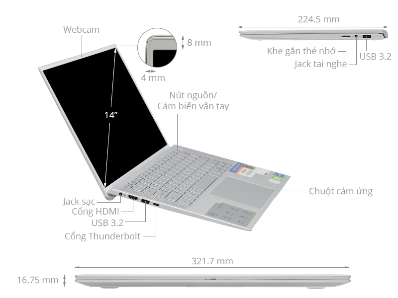 Dell Inspiron 7400 i5 1135G7/8GB/512GB/2GB MX350/Win10 (N4I5206W)