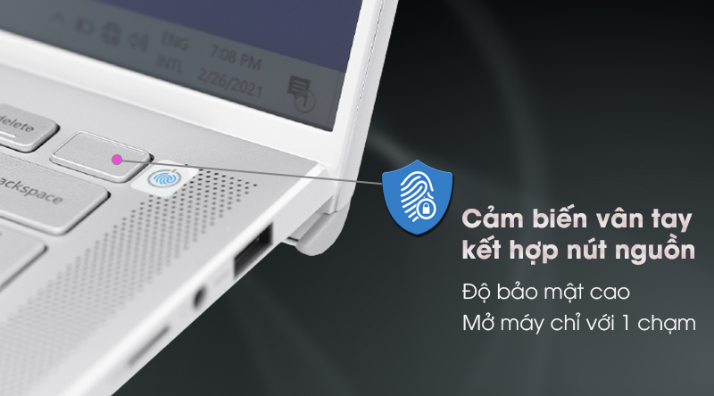 Dell Inspiron 7400 i5 1135G7 (N4I5206W) - Bảo mật vân tay