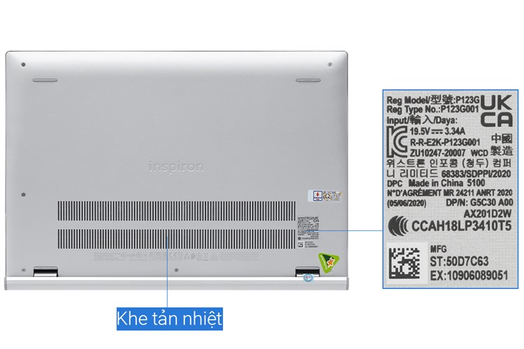 Laptop Dell Inspiron 7400 i5 1135G7/8GB/512GB/2GB MX350/Win10 (N4I5206W) Màu Bạc