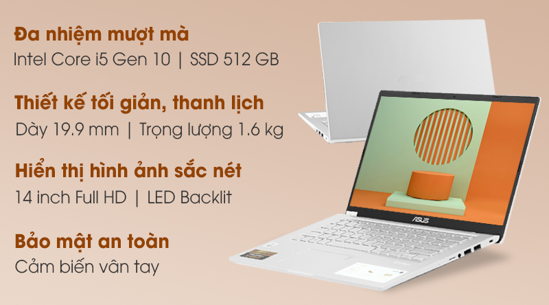 Laptop Asus VivoBook X415JA i5 1035G1/8GB/512GB/Win10 (EK090T)