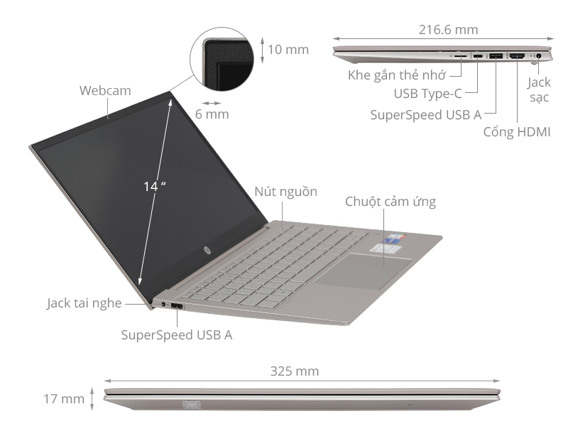 HP Pavilion 14 dv0013TU i7 1165G7 (2D7B8PA) - Chính hãng