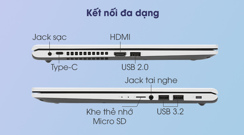 Laptop Asus VivoBook X515EA i3 (EJ065T) - Kết nối 
