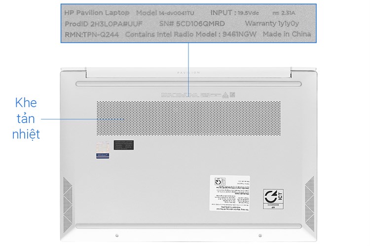 Laptop HP Pavilion 14 dv0041TU i3 1115G4/4GB/256GB/Office H&S2019/Win10 (2H3L0PA) Màu Bạc