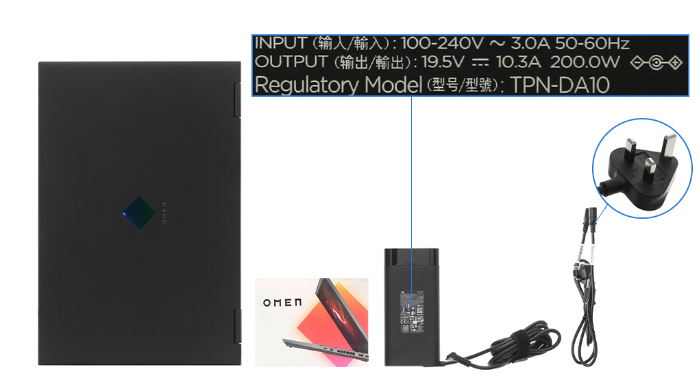 Bộ sản phẩm gồm: Dây nguồn ( 2 dây ) , Sách hướng dẫn, Thùng máy, Sạc Laptop HP