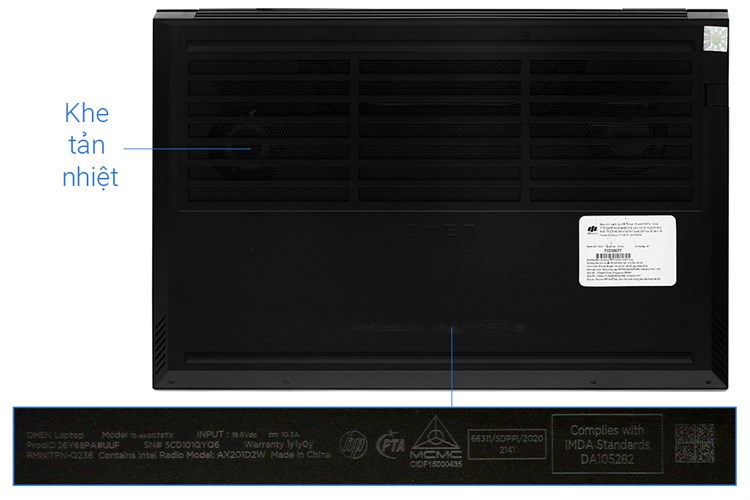 Laptop HP Omen 15 ek0078TX i7 10750H/16GB/1TB SSD/8GB RTX2070 Max-Q/300Hz/Office H&S2019/Win10 (26Y68PA) Màu Đen