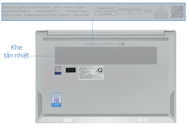 Laptop HP Pavilion 15 eg0073TU i3 1115G4/4GB/512GB/Office H&S201/Win10 (2P1N4PA) Màu Bạc