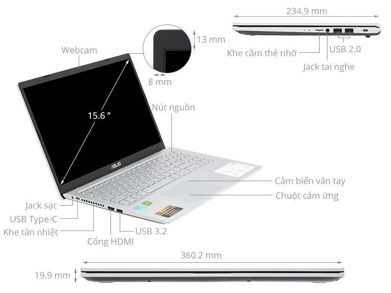 Asus VivoBook X515EP i5 1135G7/8GB/512GB/2GB MX330/Win10 (BQ011T)