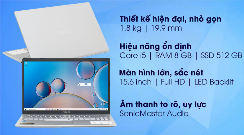 Laptop Asus VivoBook X515EP i5 1135G7/8GB/512GB/2GB MX330/Win10 (BQ011T)
