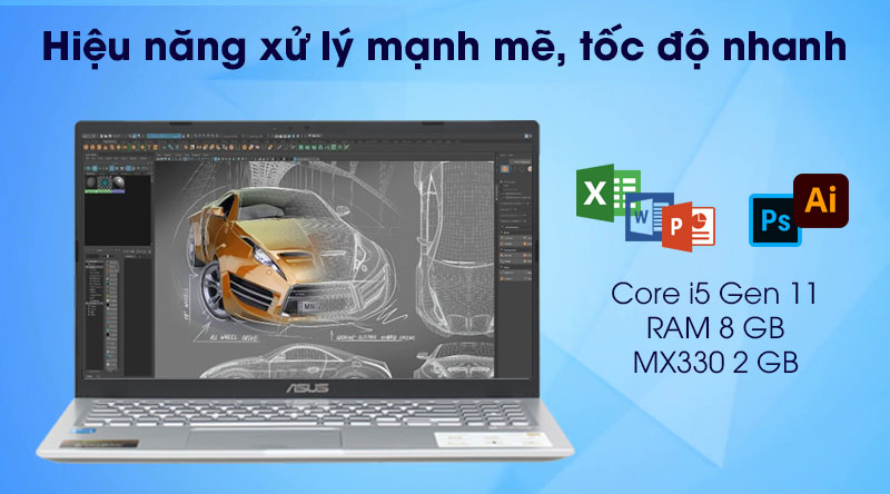 Laptop Asus VivoBook X515EP i5 1135G7/8GB/512GB/2GB MX330/Win10 (BQ011T)