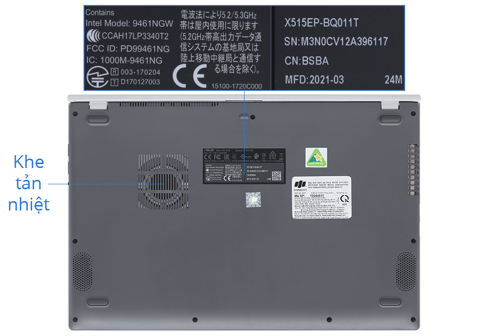 Laptop Asus VivoBook X515EP i5 1135G7/8GB/512GB/2GB MX330/Win10 (BQ011T) - 11