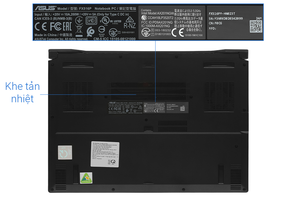 Laptop Asus TUF Gaming FX516PM i7 11370H/16GB/512GB/6GB RTX3060/144Hz/Win10 (HN023T) Màu Xám