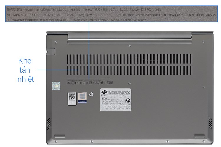 Laptop Lenovo ThinkBook 14 G2 ITL i7 1165G7/8GB/512GB/Win10 (20VD003LVN) Màu Xám