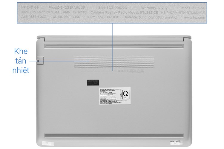 Laptop HP 240 G8 i3 1005G1/4GB/256GB/Win10 (342G5PA) Màu Bạc