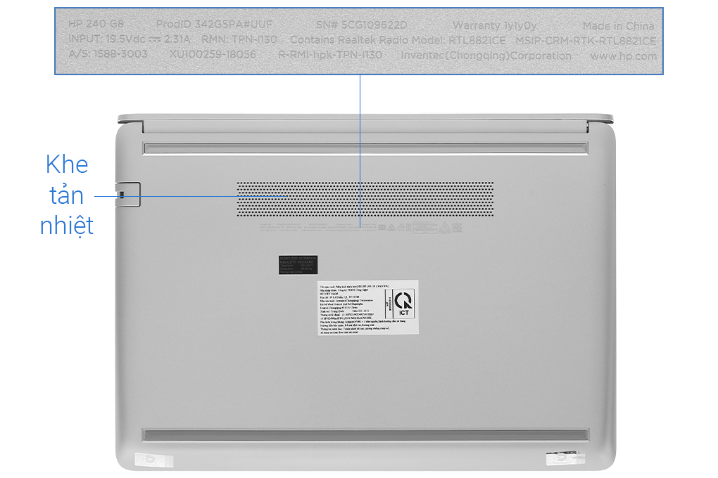 Laptop HP 240 G8 i3 1005G1/4GB/256GB/Win10 (342G5PA) Màu Bạc