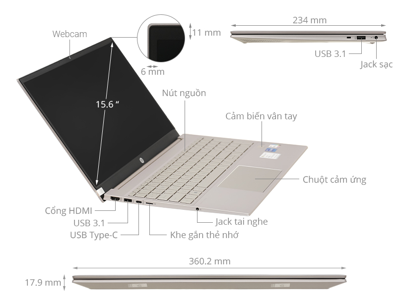 HP Pavilion 15 eg0072TU i7 1165G7/8GB/512GB/Office H&S2019/Win10 (2P1N3PA)