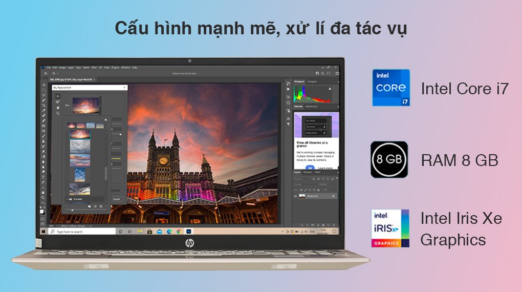 Laptop HP Pavilion 15 eg0072TU i7 1165G7/8GB/512GB/Office H&S2019/Win10 (2P1N3PA)