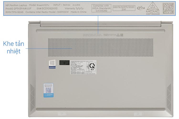 Laptop HP Pavilion 15 eg0072TU i7 1165G7/8GB/512GB/Office H&S2019/Win10 (2P1N3PA) Màu Vàng