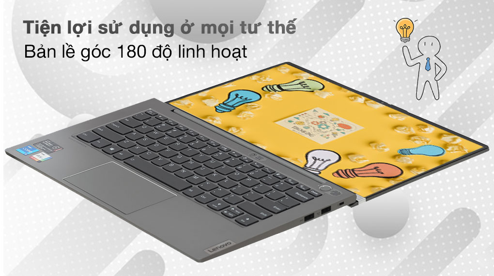 Lenovo ThinkBook 14s G2 ITL i7 1165G7 (20VA000MVN) - Bản lề 180 độ