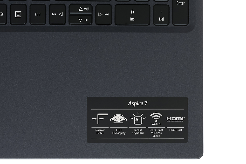 Laptop Acer Aspire 7 Gaming A715 75G 52S5 i5 9300H/8GB/512GB/4GB GTX1650Ti/Balo/Win10 (NH.Q85SV.002) Màu Đen