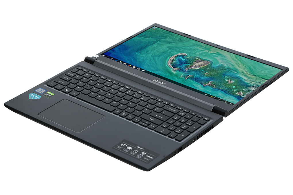 Laptop Acer Aspire 7 Gaming A715 75G 52S5 i5 9300H/8GB/512GB/4GB GTX1650Ti/Balo/Win10 (NH.Q85SV.002) Màu Đen