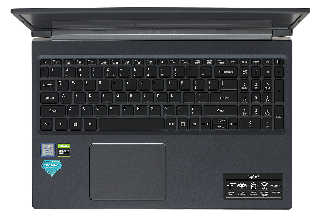Laptop Acer Aspire 7 Gaming A715 75G 52S5 i5 9300H/8GB/512GB/4GB GTX1650Ti/Balo/Win10 (NH.Q85SV.002) Màu Đen