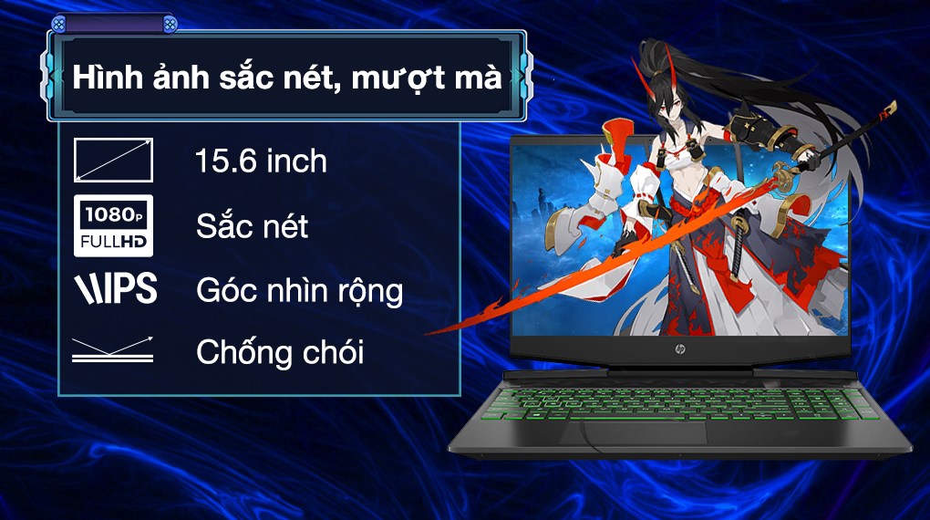 Laptop HP Pavilion Gaming 15 dk1159TX i7 10750H/8GB/32GB+512GB/4GB GTX1650Ti/Win10 (31J36PA)