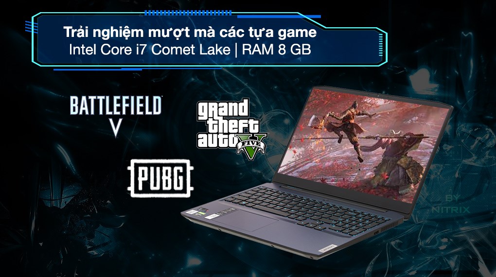 Laptop Lenovo Ideapad Gaming 3 15IMH05 i7 10750H/8GB/512GB/4GB GTX1650Ti/120Hz/Win10 (81Y4013UVN)