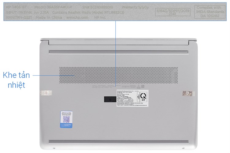 Laptop HP 340s G7 i5 1035G1/8GB/512GB/Win10 (36A35PA) Màu Xám